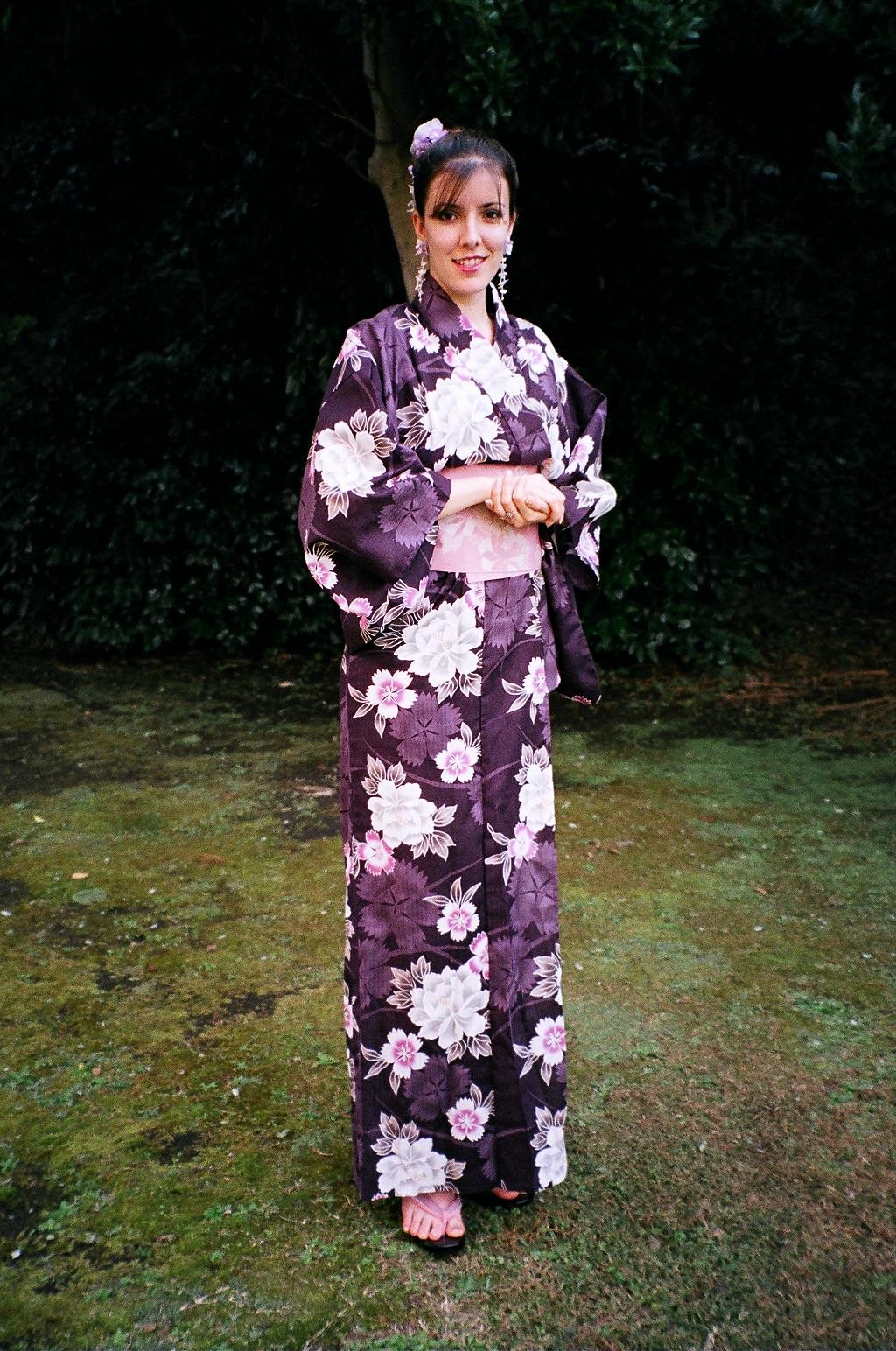 Purple Cotton Kimono, Purple Yukata