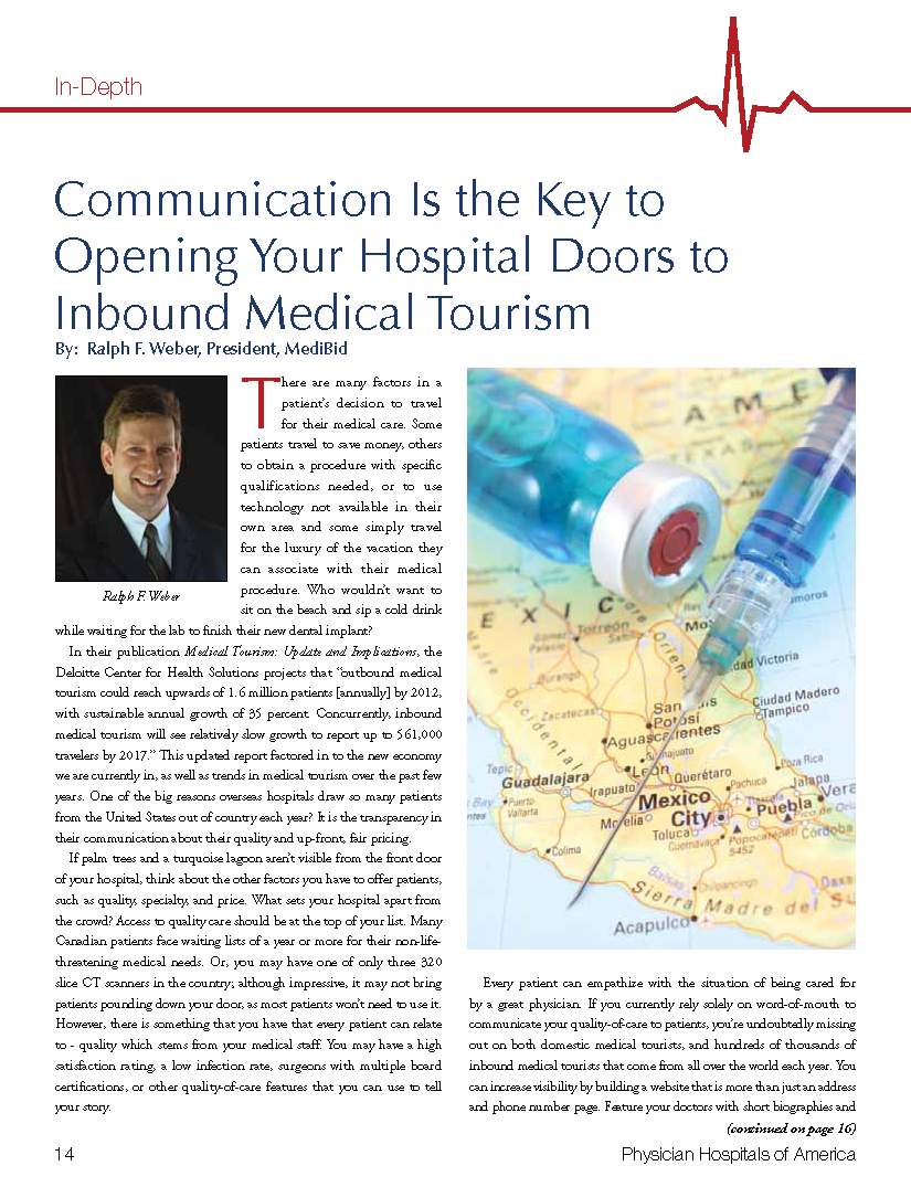Communication Is the Key To Opening Your Hospital Doors To Inbound Medical Tourism